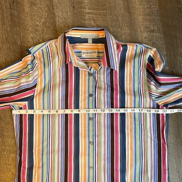 Pendleton Rainbow Vertical Stripe Button Front Shirt size 10 - Picture 12 of 14